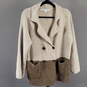 Hyfve Oversized Two-toned Double Breasted Knit, Women's Size S